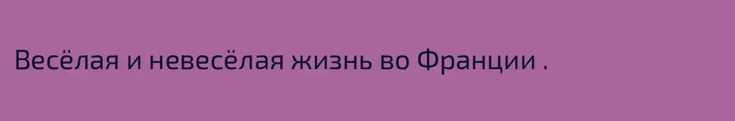 Весёлая и невесёлая жизнь во Франции . 